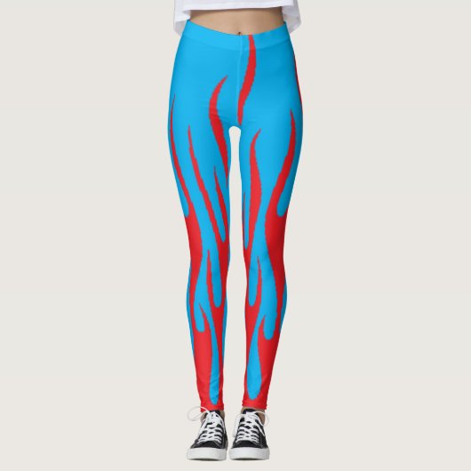 Ultimate Red Flame on a Navy Blue party costume Leggings (Vorderseite)