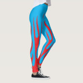 Ultimate Red Flame on a Navy Blue party costume Leggings (Rechts)