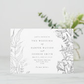 Ultimate Rose Gray Silver Elegante Hochzeit der Bl Einladung (Stehend Vorderseite)