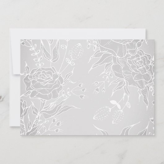 Ultimate Rose Gray Silver Elegante Hochzeit der Bl Einladung (Rückseite)