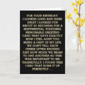 Ultimate Sentimental Birthday Message (Whiskey) Karte (Gelbe Blume)
