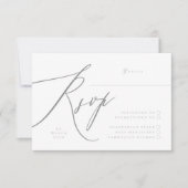 Ultimate Simple Light Grau White Moderner Handtyp RSVP Karte (Vorderseite)