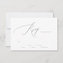 Ultimate Simple Light Gray White Modern Script RSVP Karte