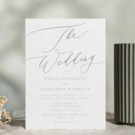 Ultimate Simple Light Gray White The Wedding Einladung