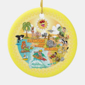 Ultimate Sunny California Runde Keramik Keramik Ornament (Hinten)
