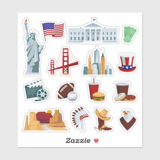 Ultimate USA Icons Bundle Aufkleber (Blatt)