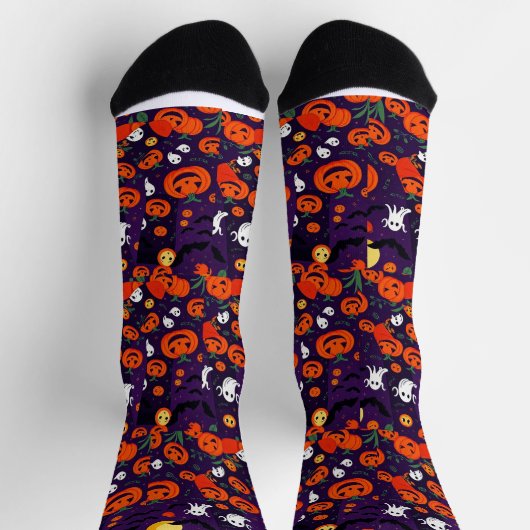 Ultimate Vibrangs Socks Spooky Bats Glow Pumpkin Socken (Oben)