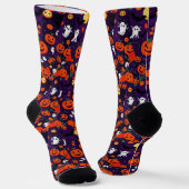 Ultimate Vibrangs Socks Spooky Bats Glow Pumpkin Socken (Gewinkelt)