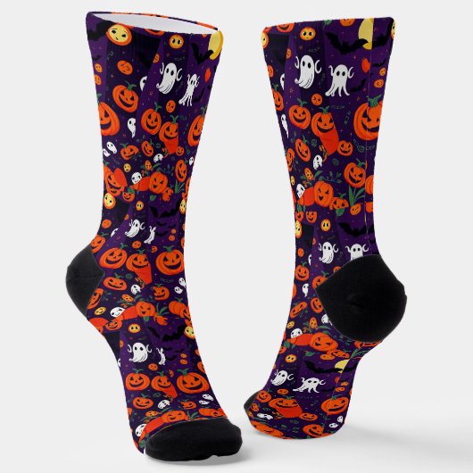 Ultimate Vibrangs Socks Spooky Bats Glow Pumpkin Socken (Gewinkelt)