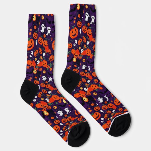 Ultimate Vibrangs Socks Spooky Bats Glow Pumpkin Socken (Rechts)