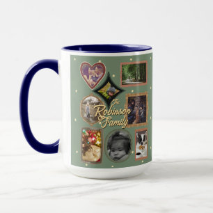 Ultimative 12-Foto-Familien-Retro-Rahmen-Collage Tasse