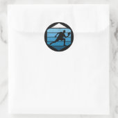 Ultimative Frisbee Retro Disc Golf Runder Aufkleber (Tasche)
