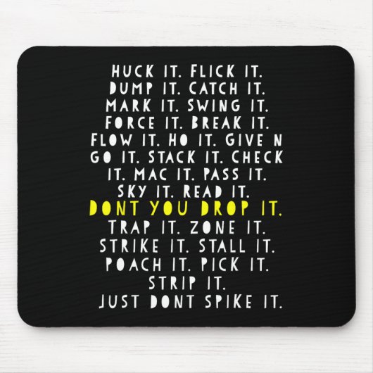 Ultimative Frisbee-Spielsprache Frowler Disc Golf Mousepad (Vorne)