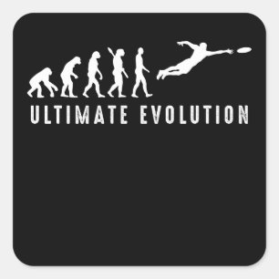 Ultimative Frisbee-Sportentwicklung im Wandel der Quadratischer Aufkleber