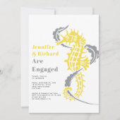 Ultimative Graupartie und gelbes Seepferd Einladung (Vorderseite)