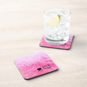 Ultimative Hot Pink Fuzzy Imitate Fur Getränkeuntersetzer