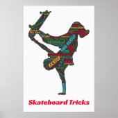 Ultimative Skateboard Trick Liste in Wortwolke Poster (Vorne)