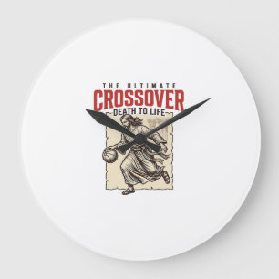 Ultimativer Crossover Christlicher Basketball Vint Große Wanduhr