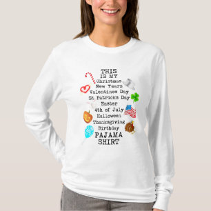 Ultimativer Feier-Pyjama-Oberteil Mehrere Feiertag T-Shirt