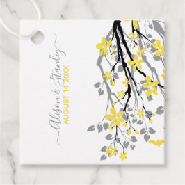 Ultimativer grauer Ast, leuchtende gelbe Blumen Geschenkanhänger