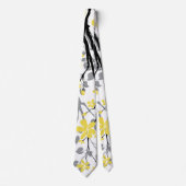 Ultimativer grauer Ast, leuchtende gelbe Blumen Krawatte (Vorderseite)