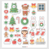 Ultimativer Kawaii-Weihnachts-Spaß! Mega-Sticker Aufkleber (Blatt)