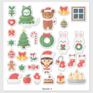 Ultimativer Kawaii-Weihnachts-Spaß! Mega-Sticker Aufkleber