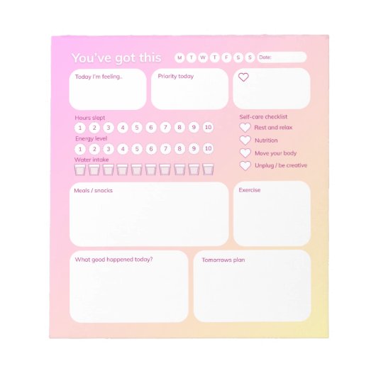 Ultimativer Wellness-Planer Notizbuch Notizblock (Vorderseite)