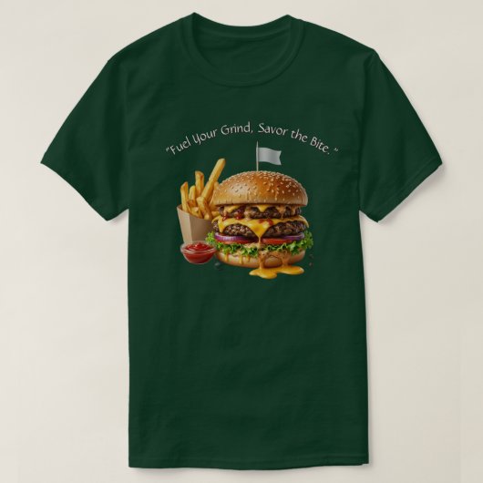 Ultimatives Double Cheeseburger & Fritten Grafik T T-Shirt (Design vorne)