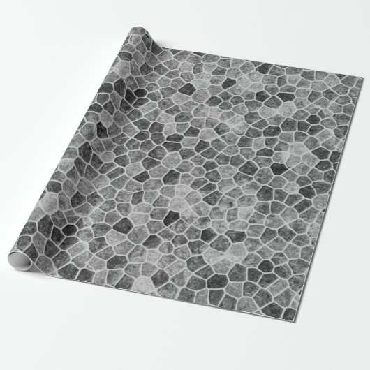 Ultimatives Grau gepflastertes Patchwork-Terrazzo- Geschenkpapier (Ungerollt)
