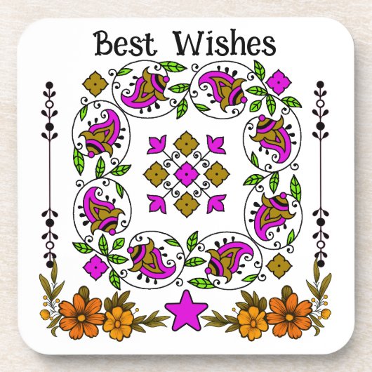 ultimatives Vintages Muster Getränkeuntersetzer (Vorderseite)