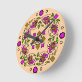 ultimatives Vintages Muster Runde Wanduhr (Winkel)