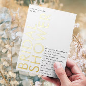 Ultra Black Modern Individuelle Name GOLD Brautpar Folieneinladung