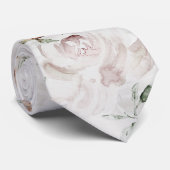 Ultra Blush Garden Peony Wedding Neck Tie Krawatte (Gerollt)