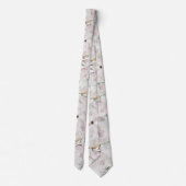 Ultra Blush Garden Peony Wedding Neck Tie Krawatte (Rückseite)