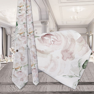 Ultra Blush Garden Peony Wedding Neck Tie Krawatte