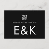 Ultra BOLD MODERNE MONOGRAM QR CODE-Website RSVP Karte (Rückseite)