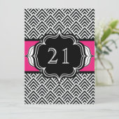 Ultra Chic 21. Geburtstag oder Bachelorette Zickza Einladung (Stehend Vorderseite)