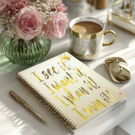 Ultra Chic Gold & Pearl Ivory Motivational Luxe Planer