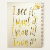 Ultra Chic Gold & Pearl Ivory Motivational Luxe Planer (Rückseite)