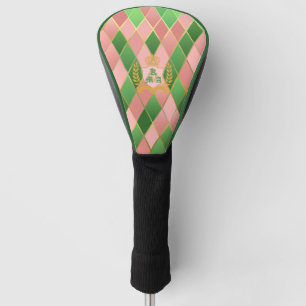 Ultra Chic Vornehm Rosa Grün Argyle Monogramm Wapp Golf Headcover