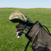 Ultra Chic Vornehm Rosa Grün Argyle Monogramm Wapp Golf Headcover (In SItu)