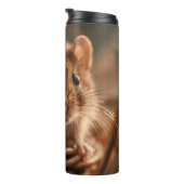 Ultra Close-up Portrait of an Adorable Wild Mouse Thermosbecher (Nach rechts gedreht)