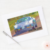 Ultra Cool Super Fast Silver Sportwagen Rechteckiger Aufkleber (Umschlag)