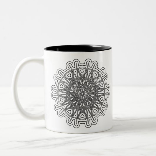 Ultra Cooles Mandala Design #1 Zweifarbige Tasse (Links)