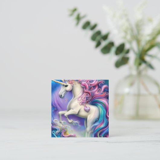 Ultra-Detailinfektion Niedlich Whimsical Märchen U Quadratische Visitenkarte (Stehend Vorderseite)