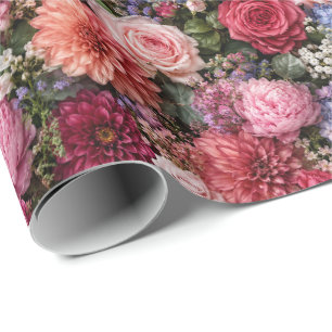 Ultra-detaillierte exquisite gemischte Blumen Geschenkpapier