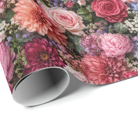 Ultra-detaillierte exquisite gemischte Blumen Geschenkpapier (Rolleneckpunkt)