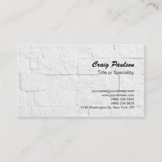 Ultra Dick Brush Script Wall Brick Business Card Visitenkarte (Vorderseite)