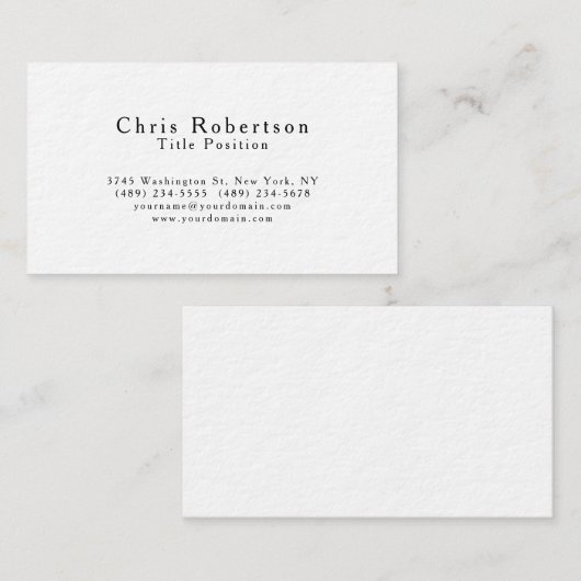 Ultra-dick-Schwarz-weiße Charming-Visitenkarte Visitenkarte (Vorne/Hinten)